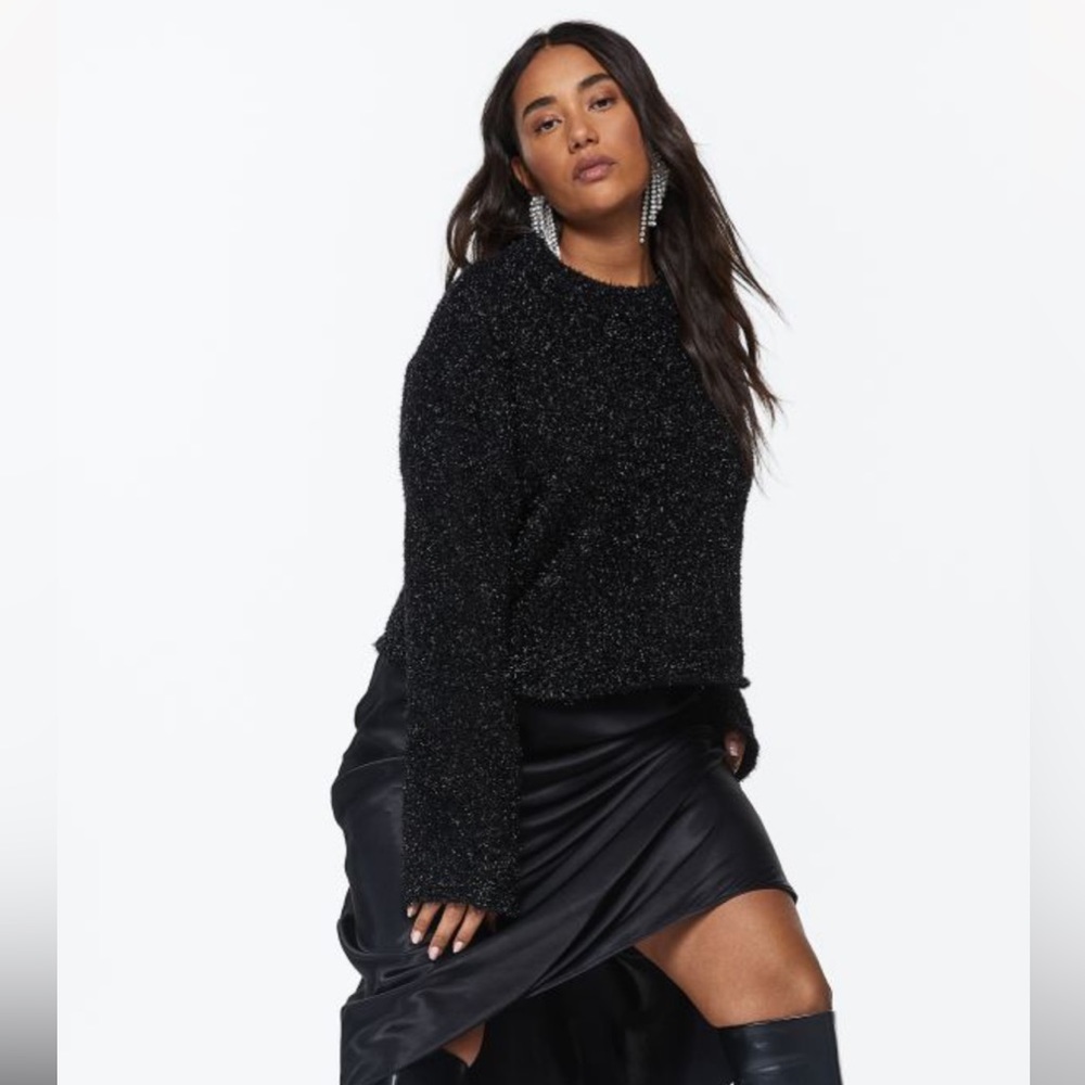 H&M women’s black glittery sweater - size L